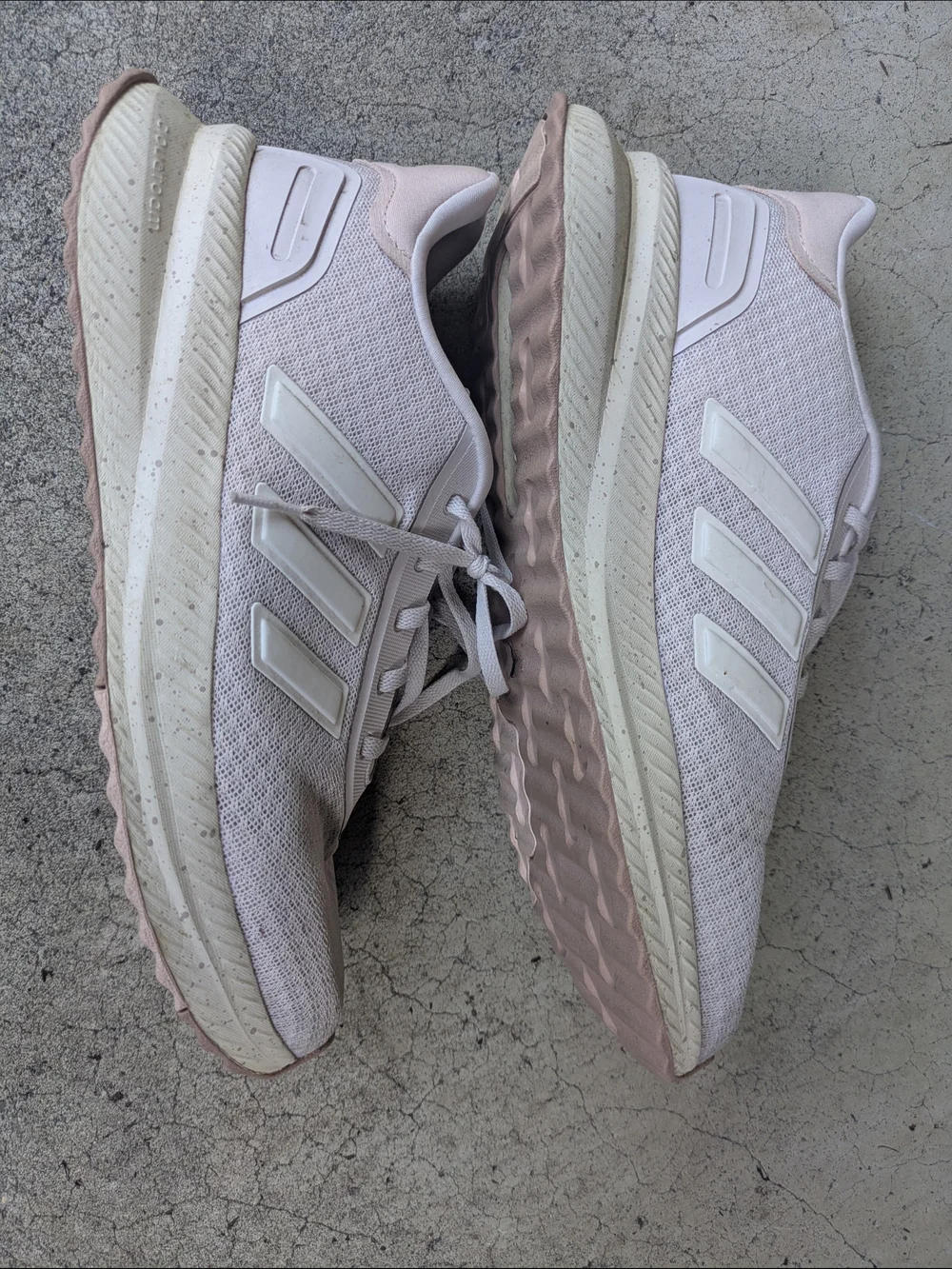 adidas Women's Athletic Running Shoes in Light Pink and Cream